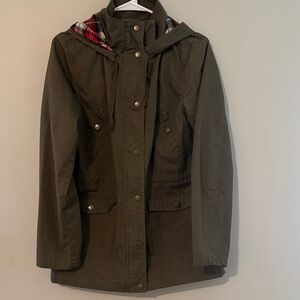 Love Tree Olive Utility Jacket with Hood